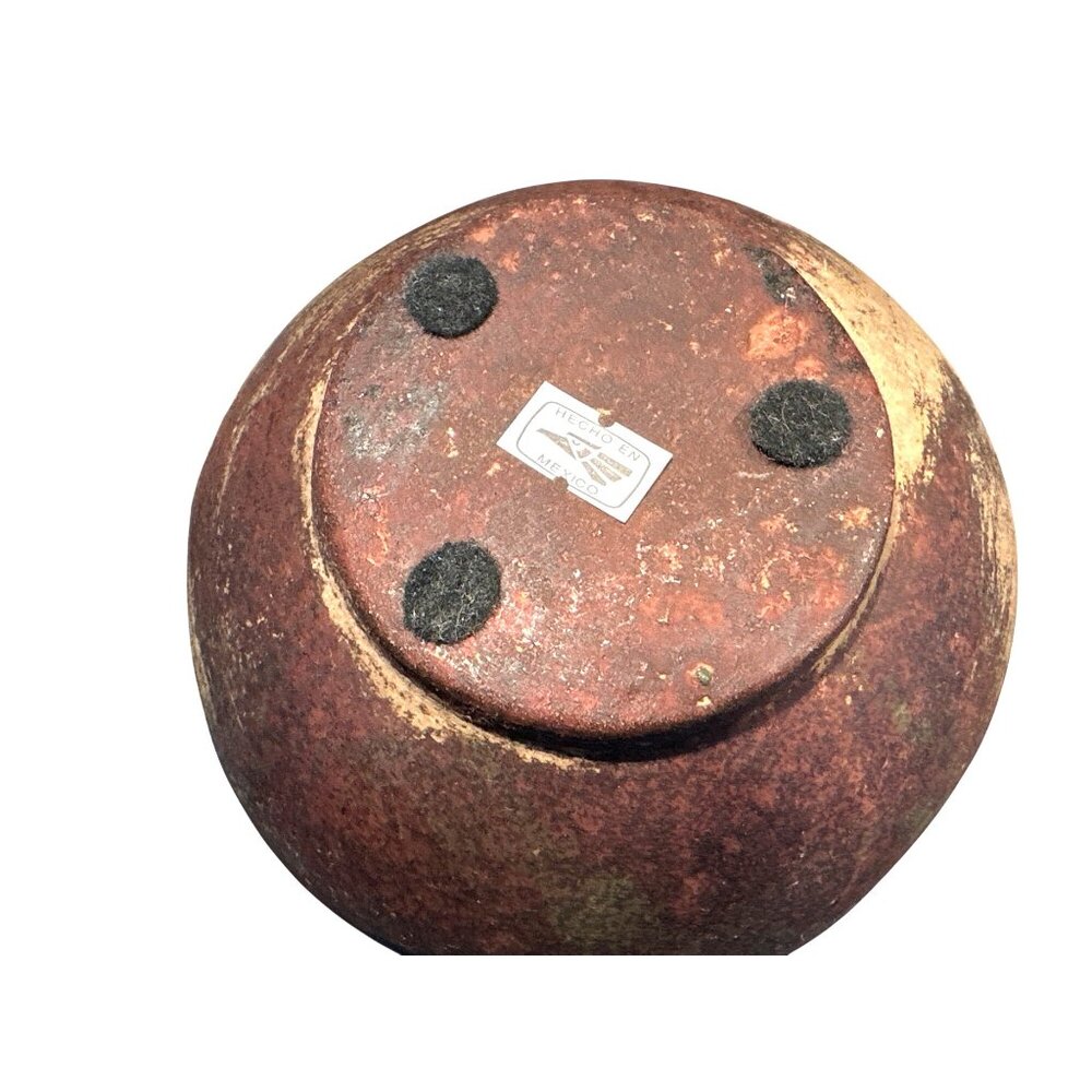 Mexican Terracotta Olla Vessel Rustic Folk Pottery Sculptural Deco Vintage Water - Picture 10 of 12